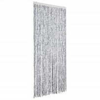 vidaXL Užuolaida nuo vabzdžių, pilka ir balta, 100x220 cm, šenilis