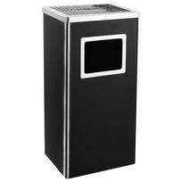 vidaXL Peleninė, šiukšliadėžė, 45 l, plienas, juoda