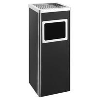 vidaXL Peleninė, šiukšliadėžė, 36 l, plienas, juoda