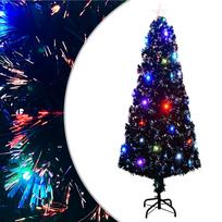 vidaXL Šviečianti Kalėdų eglutė su stovu ir LED, 240cm, optinis pluoštas