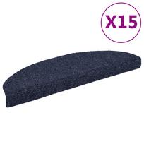 vidaXL Laiptų kilimėliai, lipnūs, 15 vnt., mėlyni, pusapvaliai, dideli, 65x21x4 cm