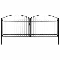 vidaXL Tvoros vartai ASSEN, dvigubos durys su arkine viršumi, plienas, 400x175 cm