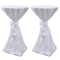 vidaXL Staltiesė su Kaspinu, Balta, 60 cm, 2 Vnt.