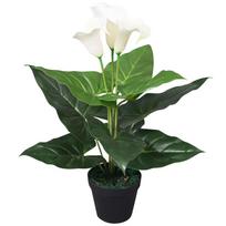 vidaXL Dirbtinė abisininė kalija su vazonu, 45 cm, balta