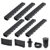 vidaXL Drenažo latakai, 6vnt., plastikas, 6m