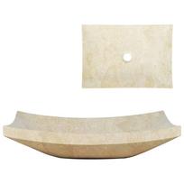 vidaXL Kriauklė, kreminės spalvos, 50x35x12cm, marmuras