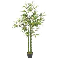 vidaXL Dirbtinis augalas-bambukas su vazonu, žalios spalvos, 160cm