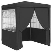 vidaXL Proginė palapinė su šoninėmis sienomis, antracito, 2x2m, 90g/m²