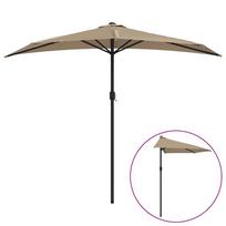 vidaXL Balkono skėtis su aliuminio stulpu, taupe, 270x144cm, pusinis