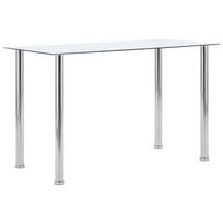vidaXL Valgomojo stalas, skaidrus, 120x60x75cm, grūdintas stiklas