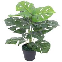 vidaXL Dirbtinis Monstera augalas su vazonu, 45 cm, žalias