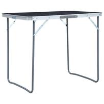 vidaXL Stovyklavimo stalas su metaliniu rėmu, pilkas, 80x60cm