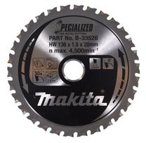 Pjovimo diskas metalui Makita B-33526; 136x1,5x20,0 mm; Z30; 0°