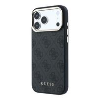 Guess PU Leather 4G Gold Frame MagSafe dėklas Apple iPhone 18 Pro juodos spalvos