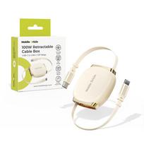 Mobile Origin 100W ištraukiamo laido dėžutė USB-C į USB-C CB7 smėlio spalvos