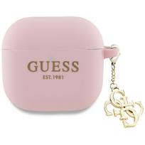 Guess AirPods 4 apsauga Silikoninė 4G Charm dėklas - rožinė