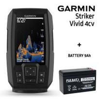 GARMIN STRIKER VIVID 4CV WITH GT20-TM TRANSDUCER + BATTERY 13AH 12V echolotas 010-02550-01 / FLB-12AH