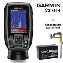 GARMIN STRIKER 4 + BATTERY + SONAR HOLDER echolotas 010-01550-01 / FLB-12AH / RUNOS