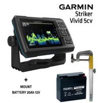GARMIN Striker Vivid 5CV GT52HW-TM TRANSDUCER + BATTERY 13AH 12V + SONAR MOUNT echolotas 010-02551-01 / FLB-12AH / RUNOS