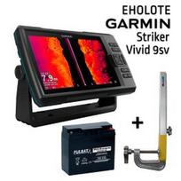 GARMIN STRIKER VIVID 9SV WITH GT52HW-TM TRANSDUCER + BATTERY 20AH 12V + SONAR MOUNT echolotas 010-02554-01 / FLB-20AH / RUNOS