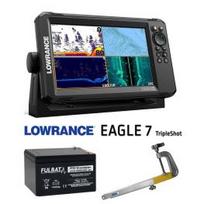 LOWRANCE Eagle 7 TripleShot™ ROW + 12V 20Ah battery + sonar mount Runos echolotas 000-16121-001 / FLB-20AH / RUNOS
