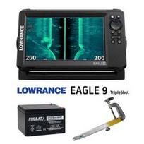 LOWRANCE Eagle 9 TripleShot™ ROW + 12V 20Ah battery + sonar mount Runos echolotas 000-16127-001 / FLB-20AH / RUNOS