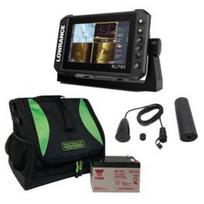 LOWRANCE Elite FS 7 AI 3-in-1+BAG L+ Aku 7Ah+ICE Transducer echolotas 000-15689-001KOMP