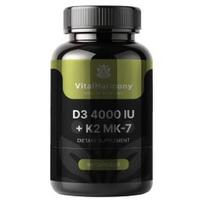 Vital Harmony D3 4000 + K2 - 90 Capsules maisto priedas VitalHarmony D3 4000 + K2 - 90 kapsulas