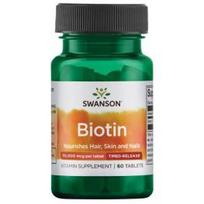 SWANSON Biotin - Timed-Release 10,000 mcg 60 Vegan Tabs maisto priedas SWU719
