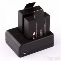 SJCAM USB Dual Battery Travel Charger For SJCam 4000/5000/6000 priedas