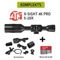 ATN X-SIGHT 4K PRO 5-20X + MicroSD 16GB + Accessories naktinio matymo taikikliai DGWSXS5204KP