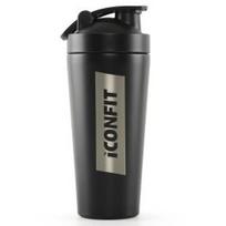 ICONFIT Stainless Steel Shaker 800ml, Black sportinis buteliukas ICF-MT-BL