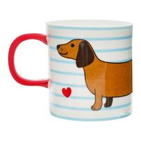 Iš porceliano puodelis mėlynos spalvos/rudos spalvos 300 ml Sausage Dog – Sass & Belle