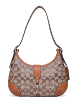 Coach - Hamptons Hobo Bag In Crystal Signature Jacquard - Rankinė - Ruda