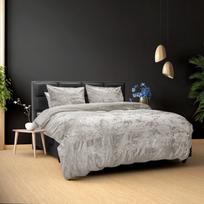 Veliūrinės patalynės komplektas Crushed Velvet Kreminės spalvos 200x220 140x200 dydžiai - 200x220