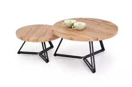 ANGER set of two, top - gold oak, legs - black