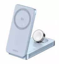 „Ugreen“ įkroviklis „Ugreen W757 MagFlow“ 3-in-1 indukcinis įkroviklis, „Qi2“ 25 W (pilkos spalvos)