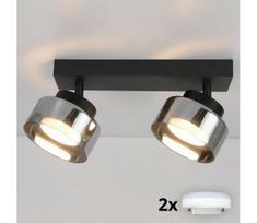 Brilagi -LED RGB reguliuojamas taškinis šviestuvas AURA LUX 2xGX53/14W/230V Wi-Fi Tuya juoda/dūminė