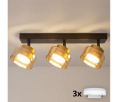 Brilagi - LED RGB dimeriuojamas taškinis šviestuvas AURA LUX 3xGX53/14W/230V Wi-Fi Tuya juodas/auksinis