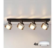 Brilagi -LED RGB dimeriuojamas taškinis šviestuvas AURA LUX 4xGX53/14W/230V Wi-Fi Tuya juoda/dūminė