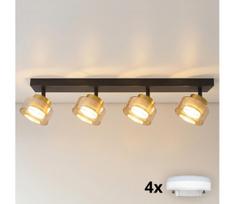 Brilagi - LED RGB reguliuojamas taškinis šviestuvas AURA LUX 4xGX53/14W/230V Wi-Fi Tuya juoda/auksinė