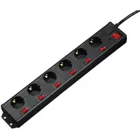 Hama 00137259 ilginimo laidas 1,4 m 6 kištukinių lizdų Juodas