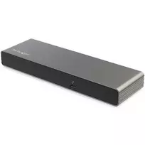 StarTech.com Thunderbolt 3 Dock – doko stotelė nešiojamam kompiuteriui su dviem 4K 60Hz monitoriais, DisplayPort, HDMI ir 1080p VGA, 85W įkrovimas, 2x USB-A, Ethernet, skirta Mac ir Windows