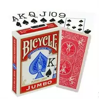 Bicycle Rider Jumbo pokerio kortos (Raudonos)