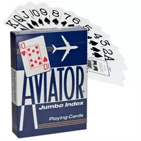 Bicycle Aviator Jumbo pokerio kortos (Mėlynos)