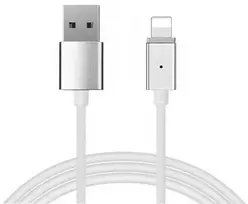 Fusion Accessories Topt Magnetinis laidas Type 1 – USB į Lightning – su nuimama jungtimi iPhone 5/6/7/8/X 1 metras SIDABRINIS (lizdinė pakuotė)
