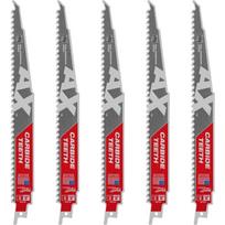 Milwaukee 48475526 SAWZALL stūmoklinio pjūklo geležtė, 230mm, 5TPI, karbido dantys, 5 vnt., griovimui