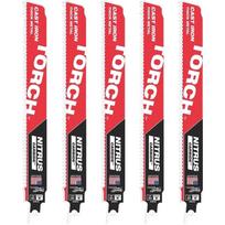 Milwaukee 48475562 SAWZALL stūmoklinio pjūklo diskai, 230mm, 8TPI, 5 vnt., NITRUS CARBIDE, metalui