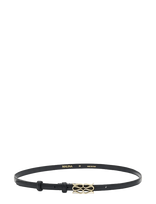 Malina - Mini Monogram Leather Belt - Juosmens diržas - Juoda