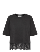 Soaked - Sljina Lace Tee Short - Marškinėliai trumpomis rankovėmis - Juoda